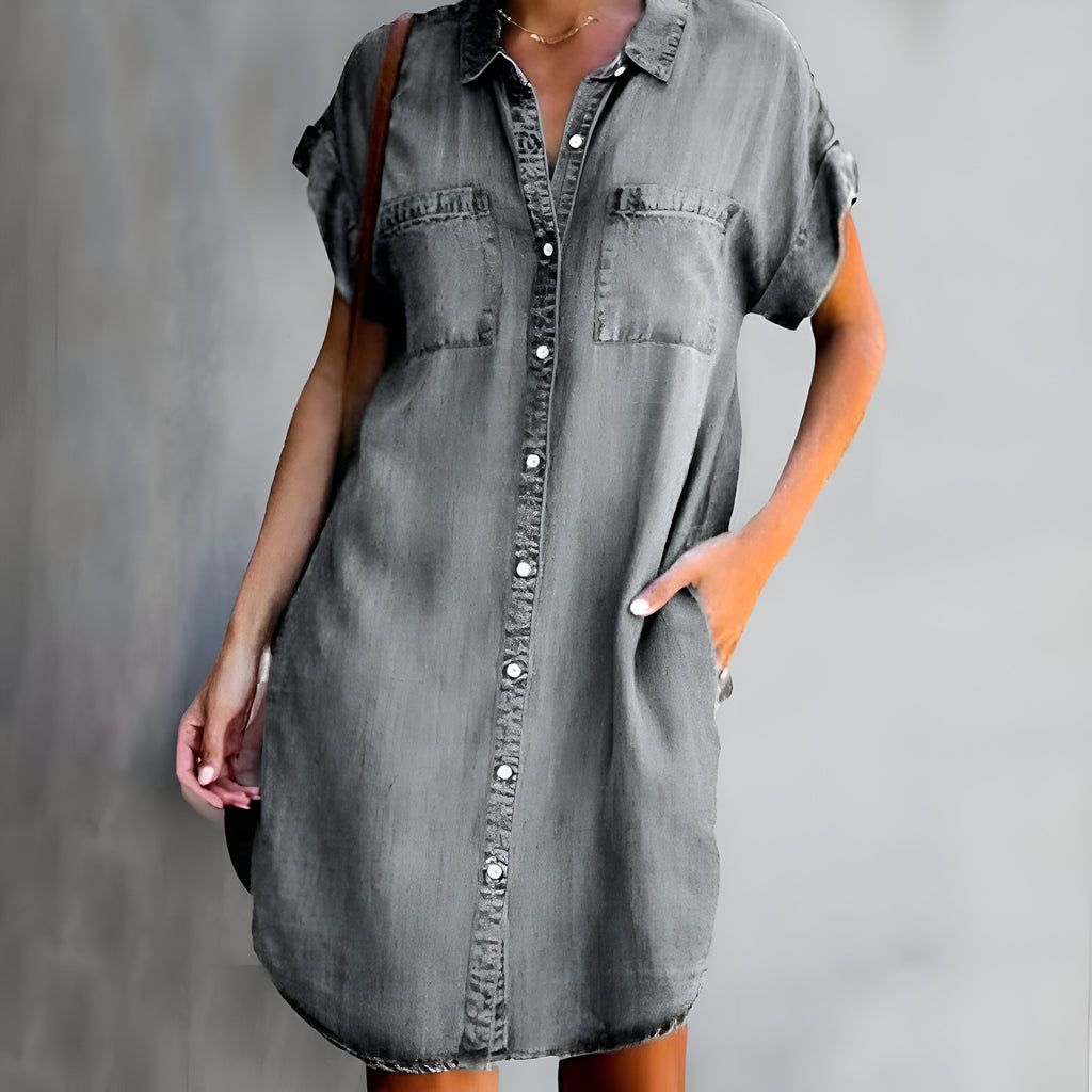Diane™ | Casual Overhemdjurk met Knopen
