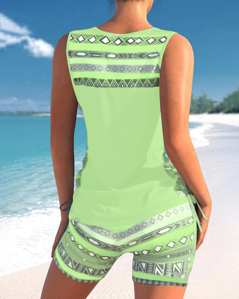 Lulu™ | Tankini met geometrische print en V-hals
