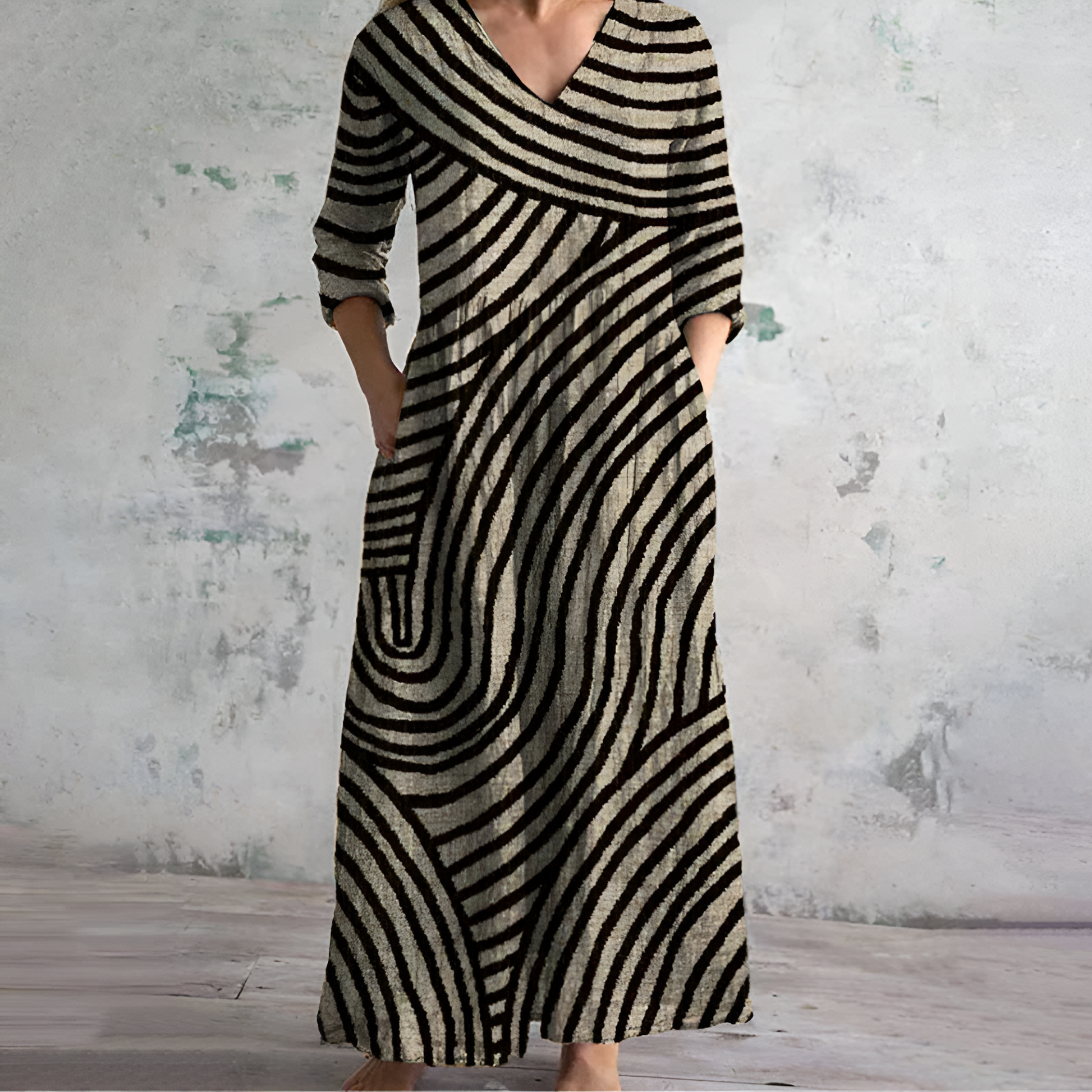 Ayla™ | Vintage Gestreepte Jurk