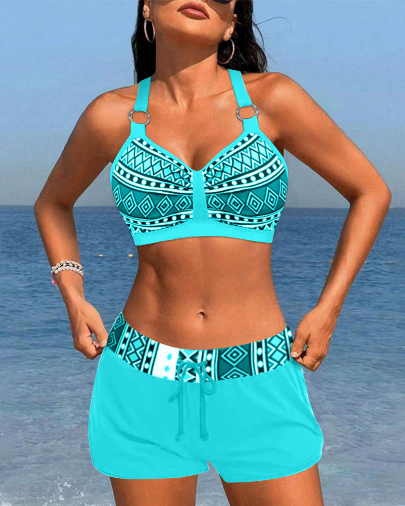 Keyla™ | Hoge taille bikini met geometrische print