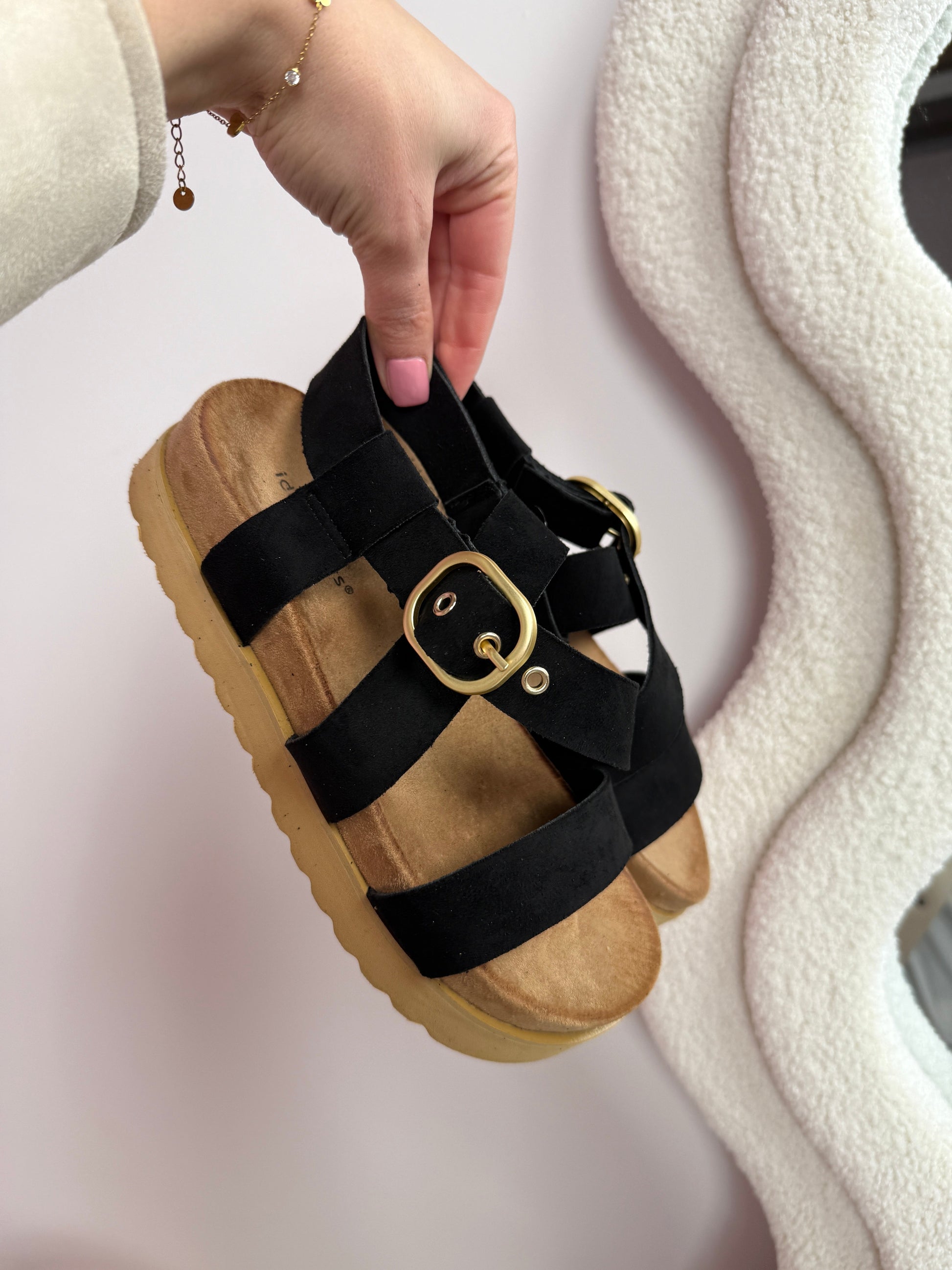 Comfort Black Sandaal
