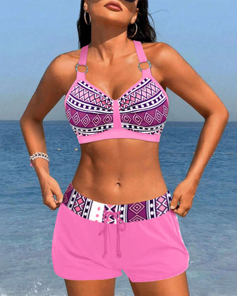 Keyla™ | Hoge taille bikini met geometrische print