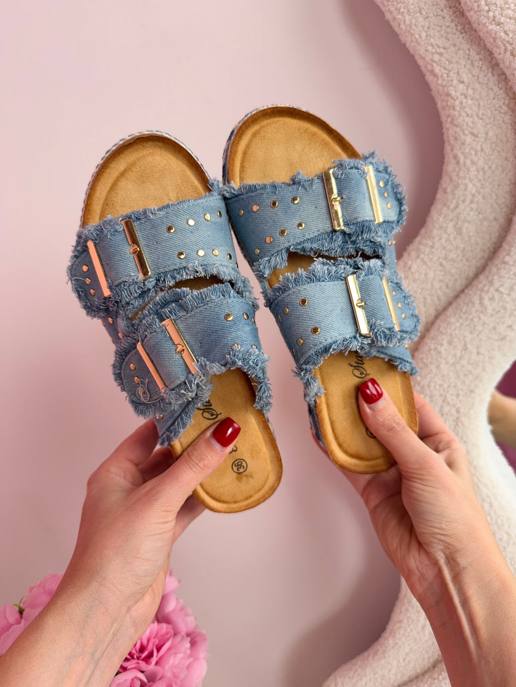 Demi Denim Slides