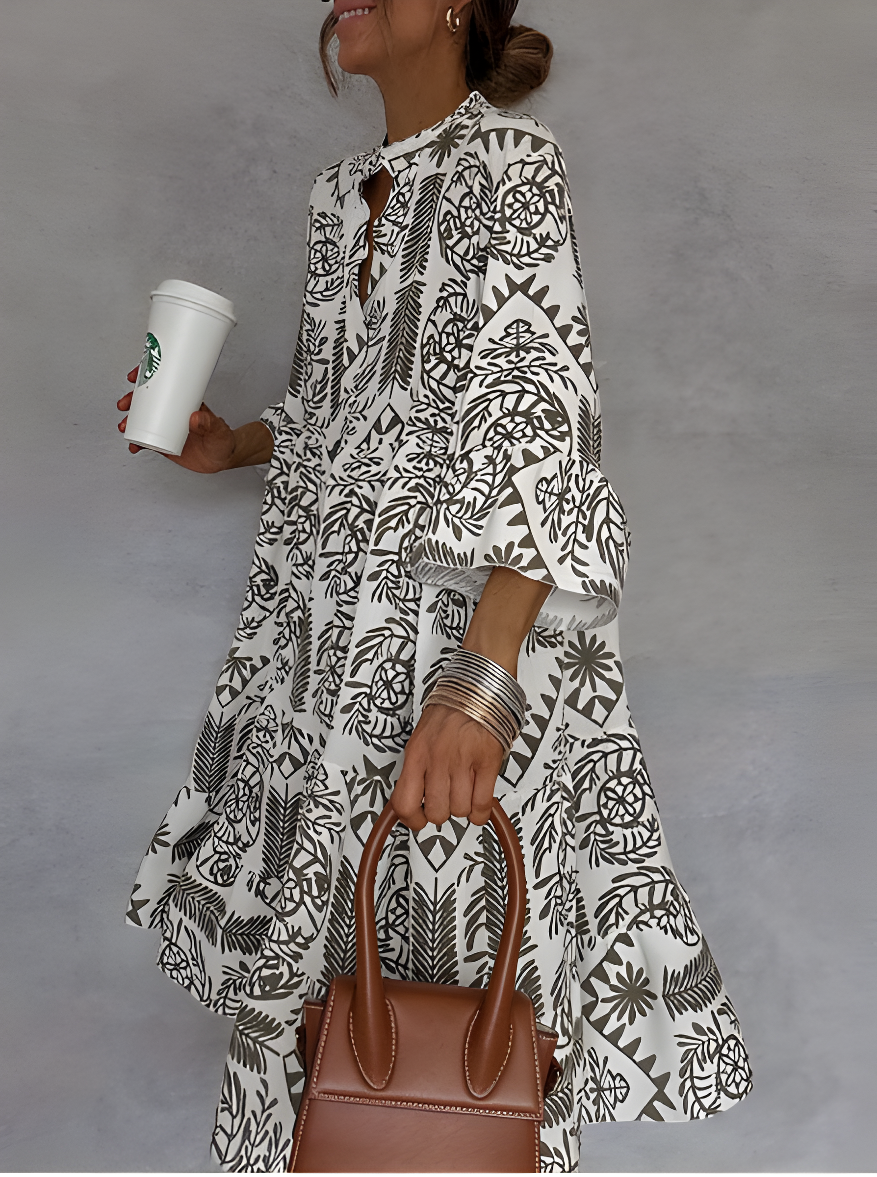 Idalina™ | Modieuze Jurk met Print