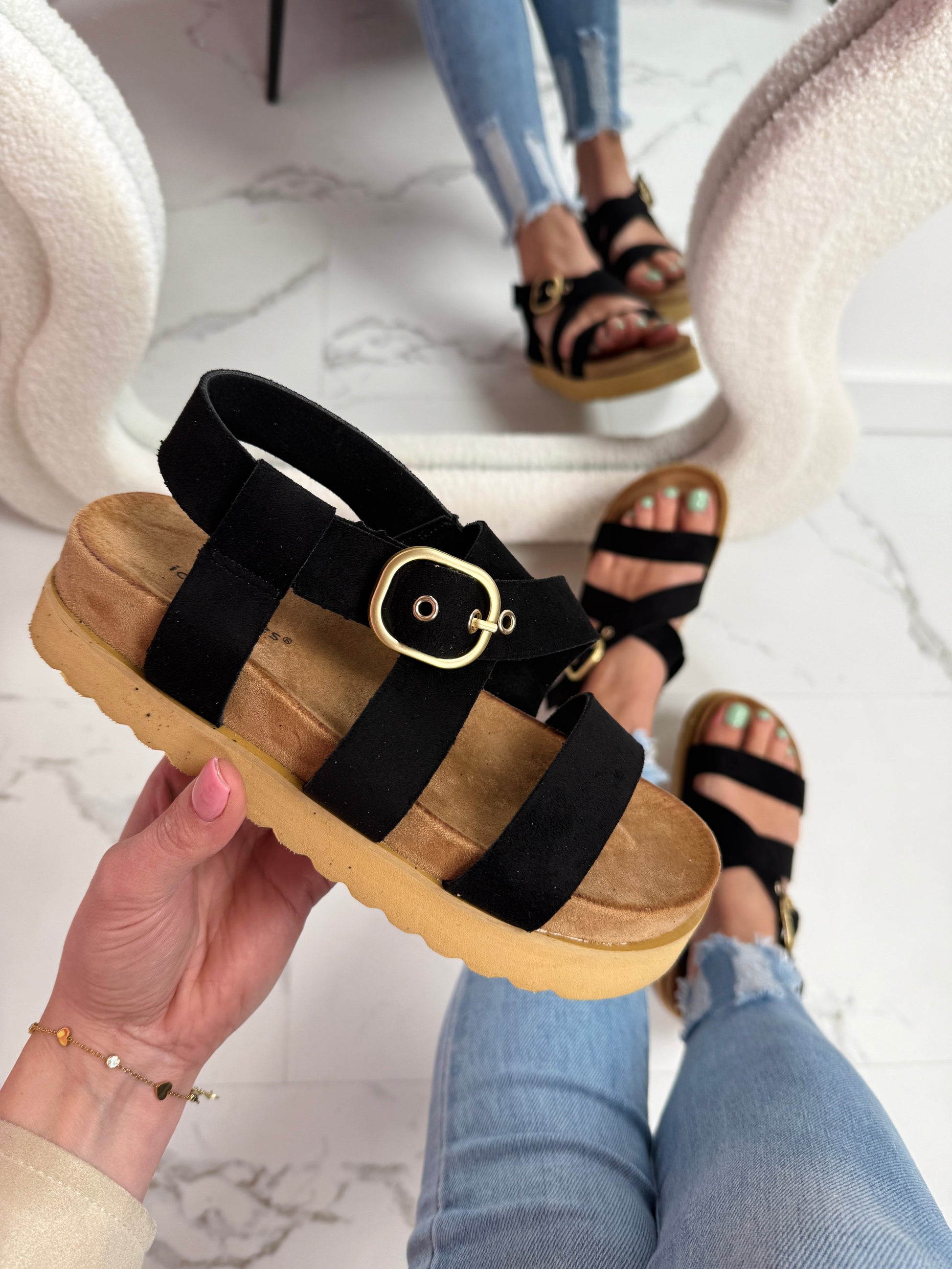 Comfort Black Sandaal