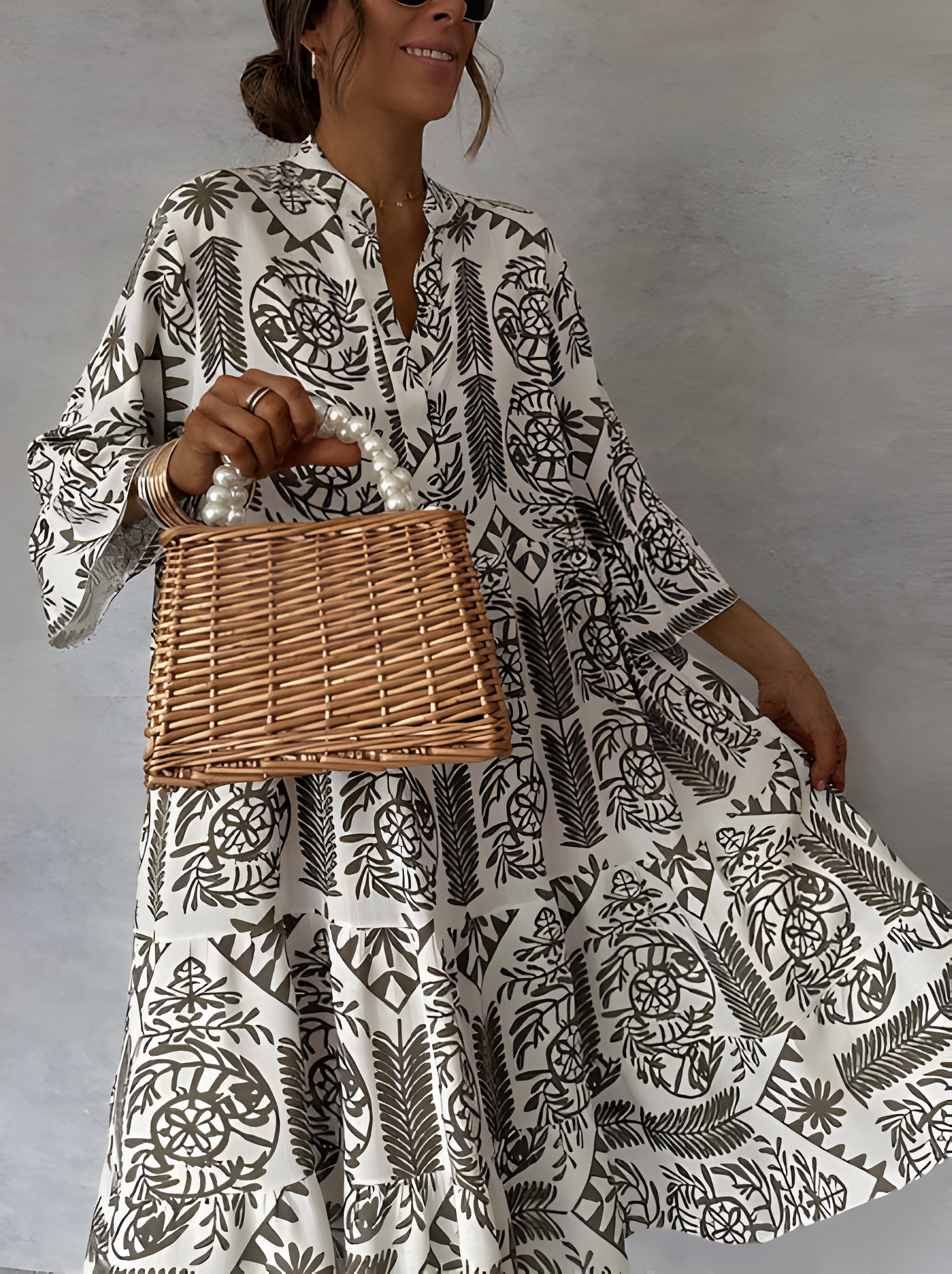 Idalina™ | Modieuze Jurk met Print