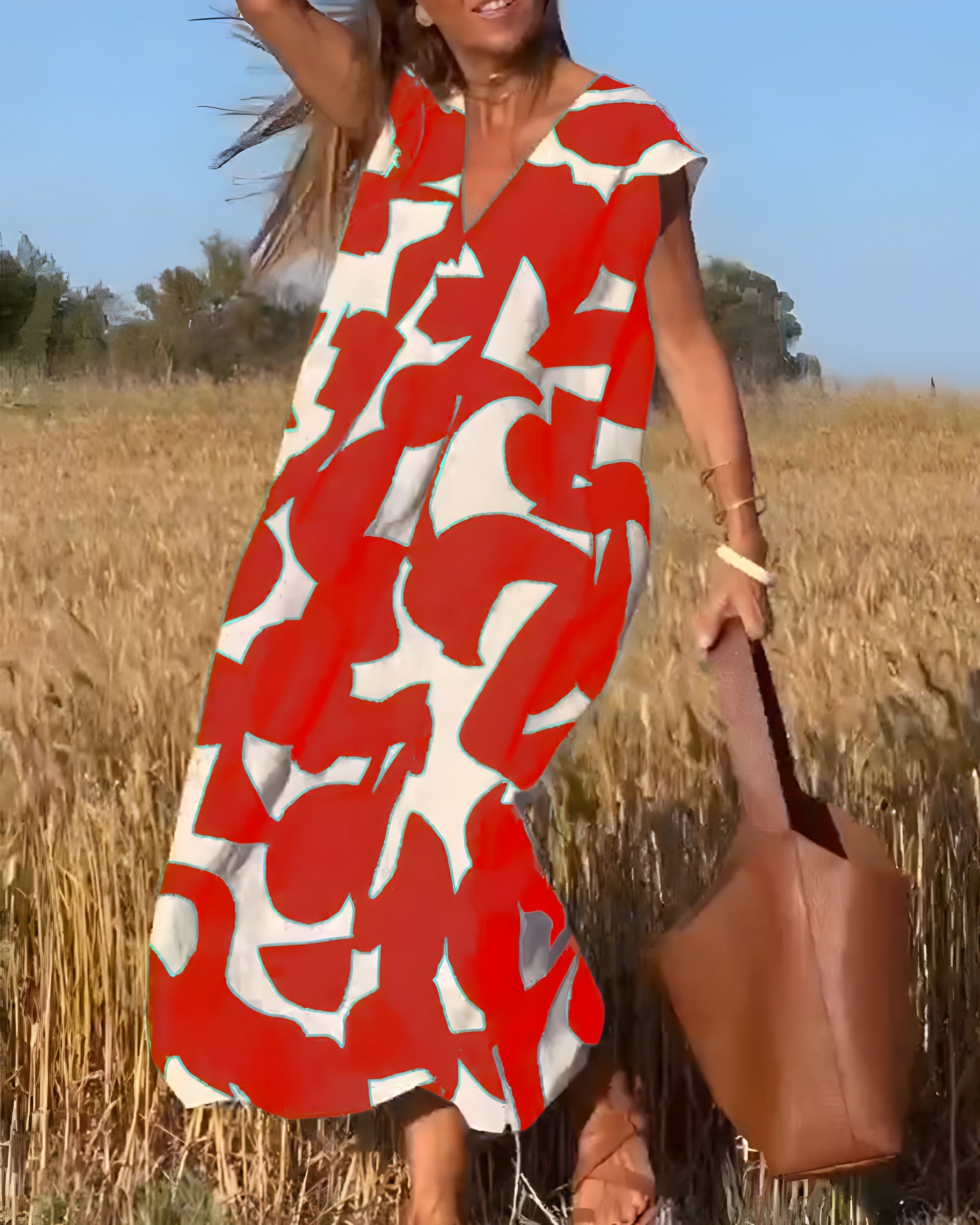 NOVERA™ | Jurk met print en V-hals