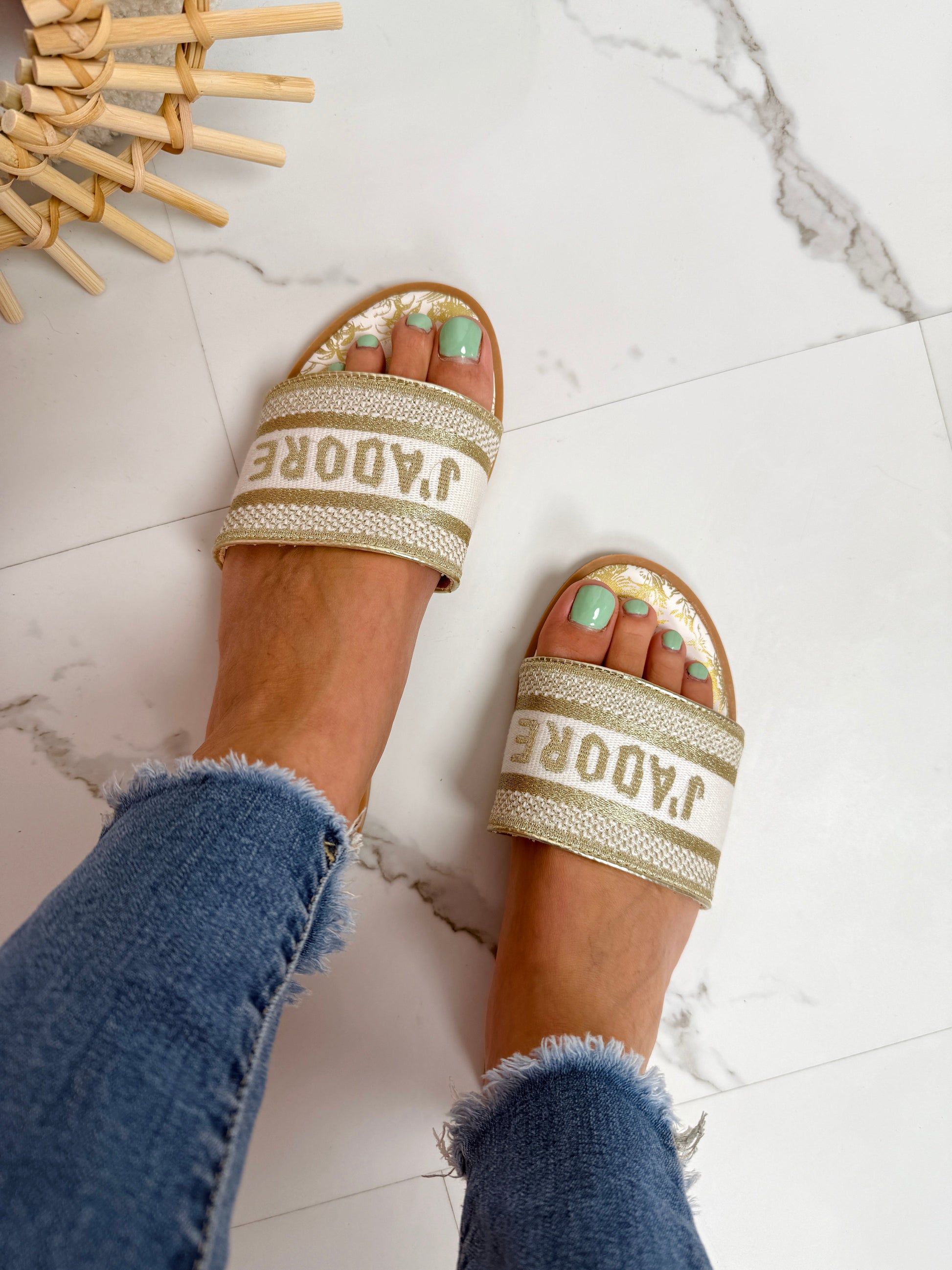 J'Adore Gold Slides