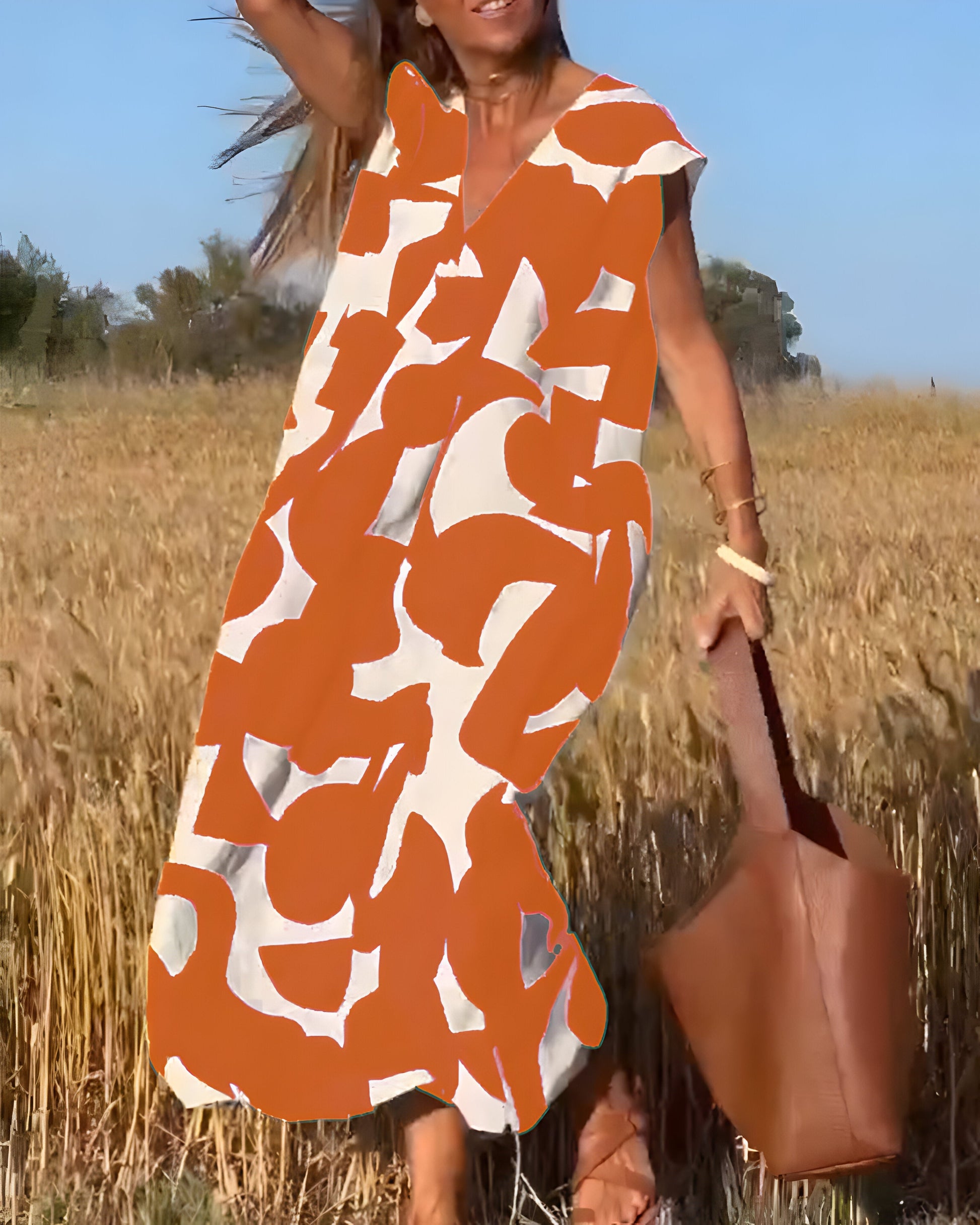 NOVERA™ | Jurk met print en V-hals