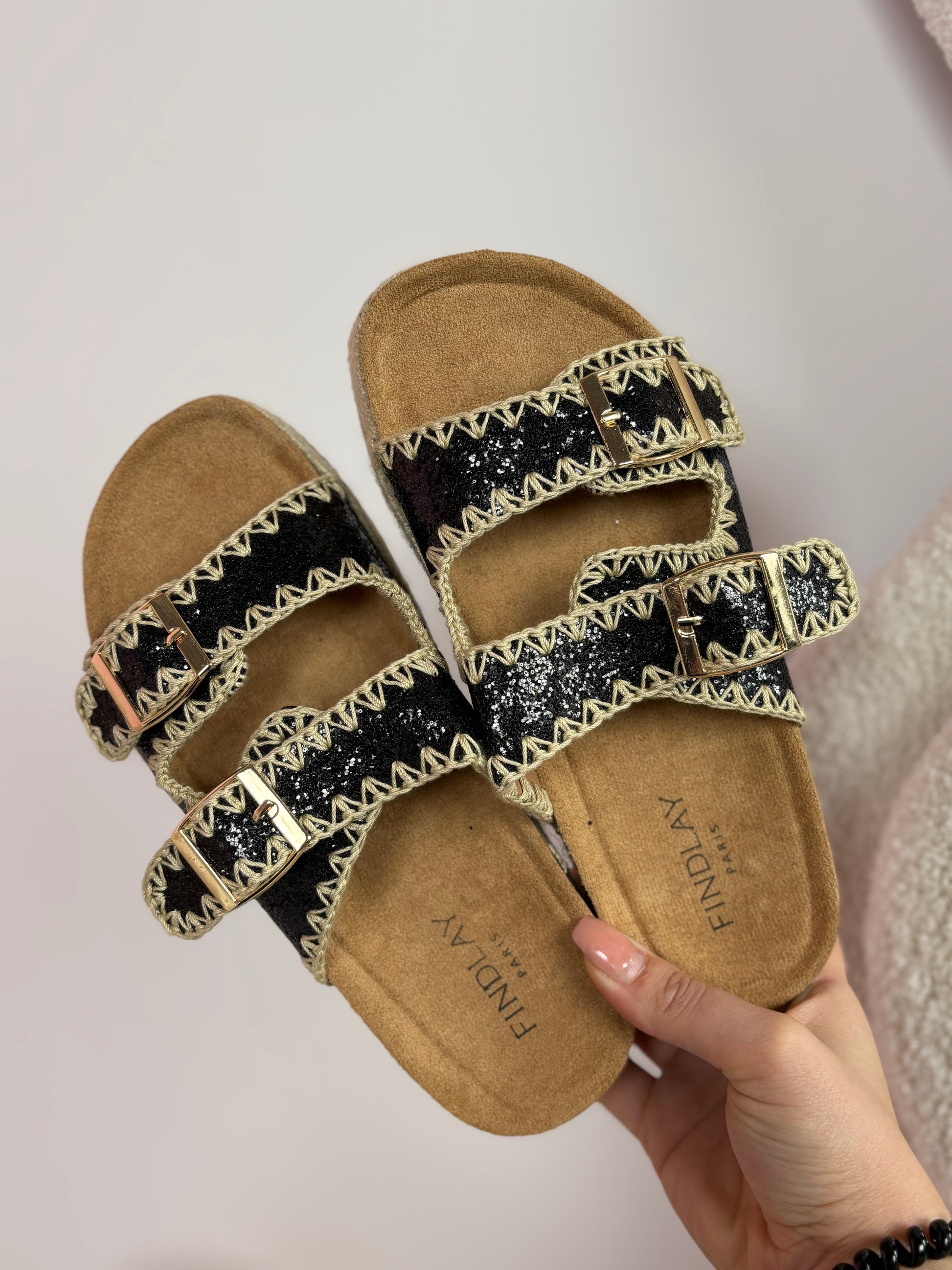 Glitz Black Slipper