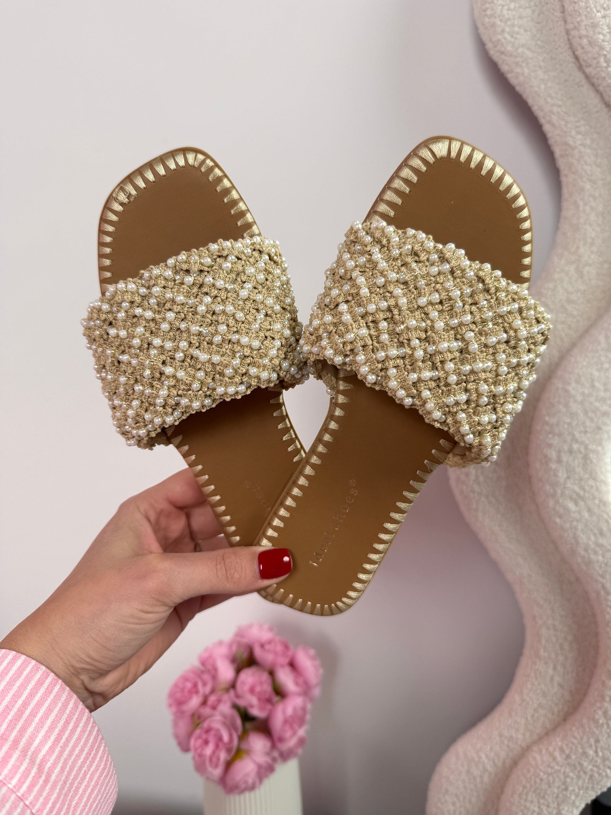 All Pearl Beige Slides