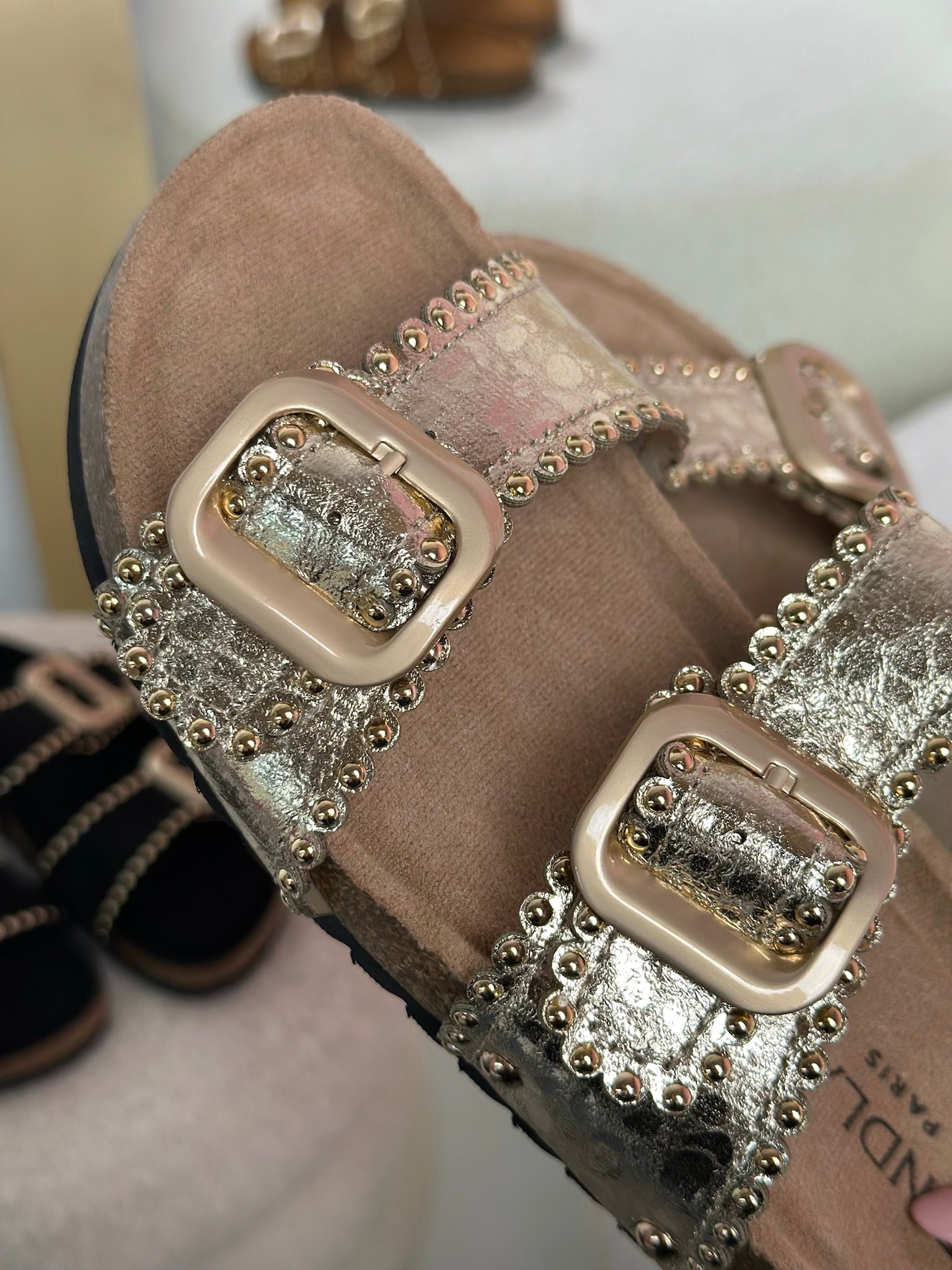 Karolien Gold Slippers