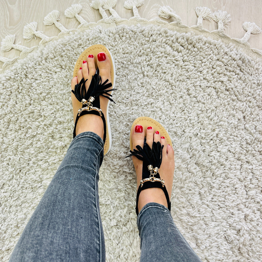 Fringle Black Sandaal