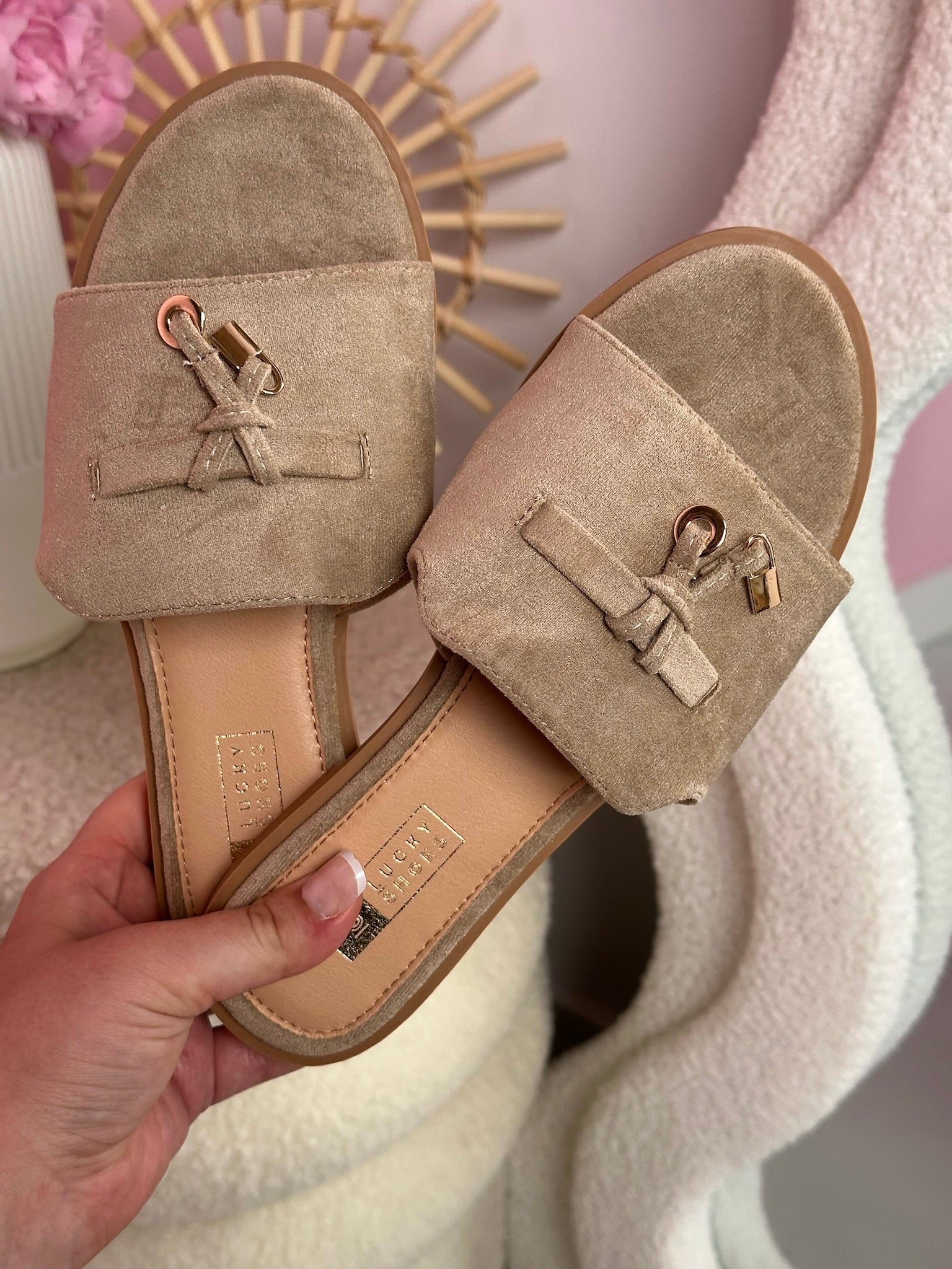Bliss Khaki Slides