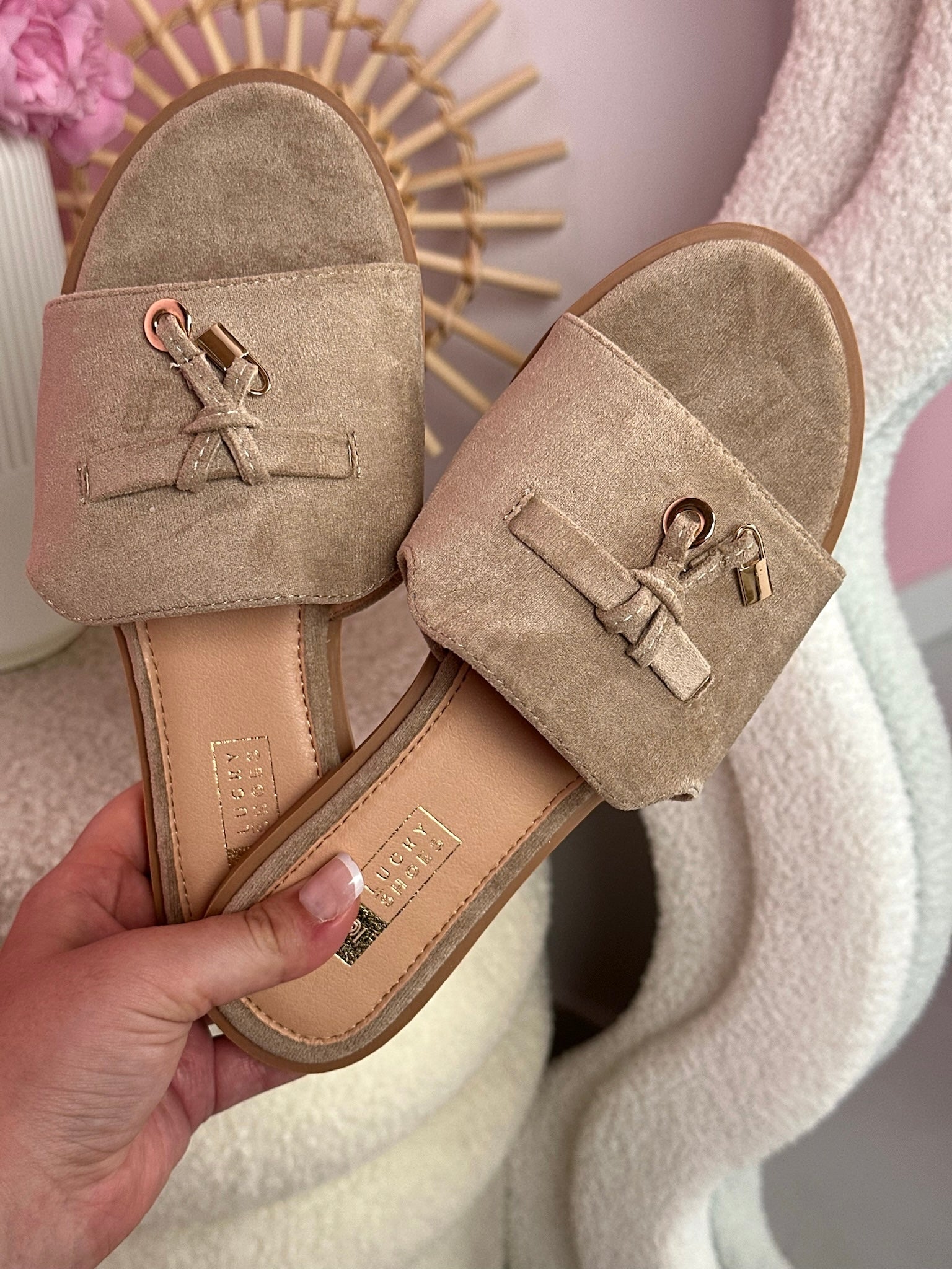 Bliss Khaki Slides