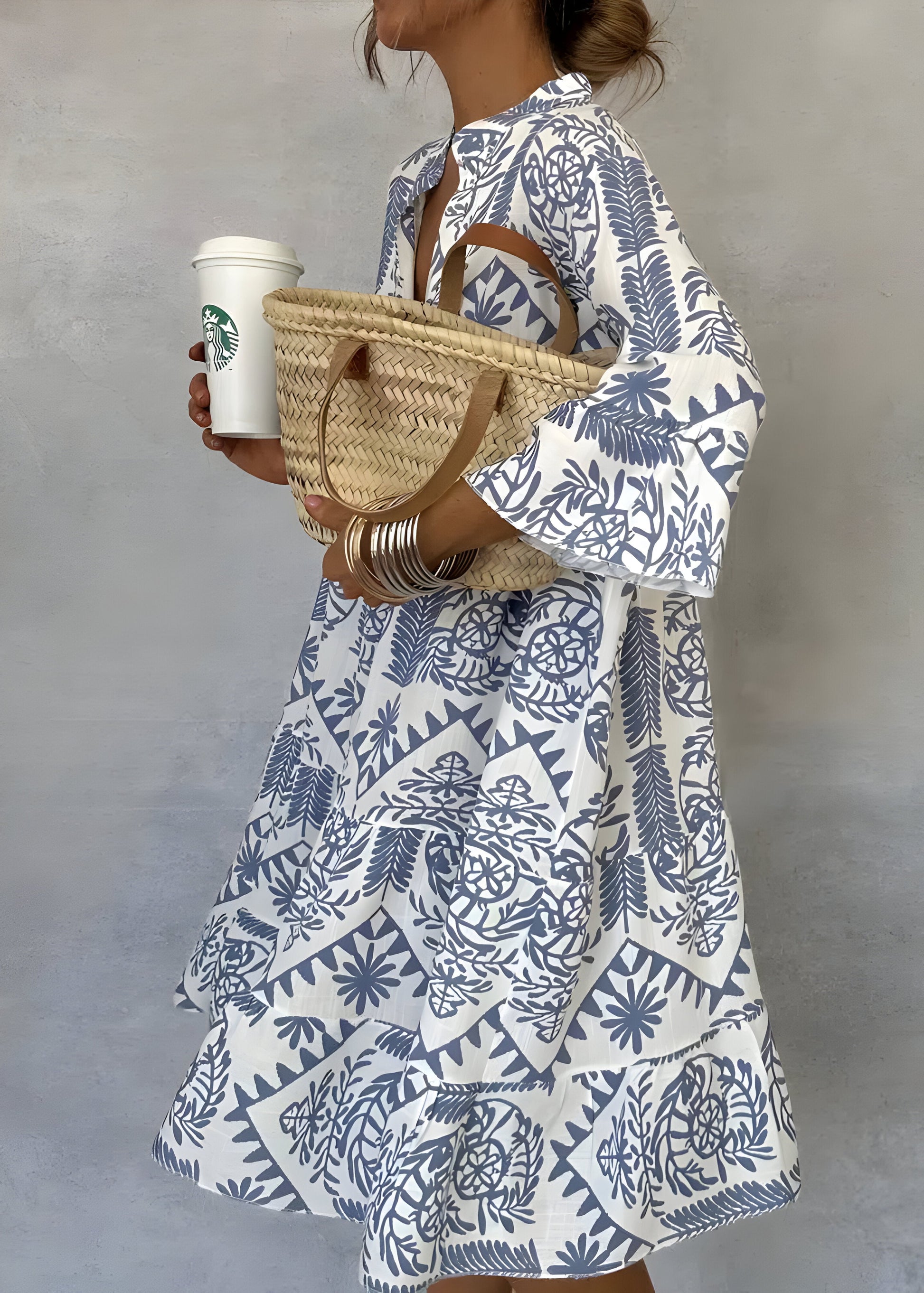 Idalina™ | Modieuze Jurk met Print