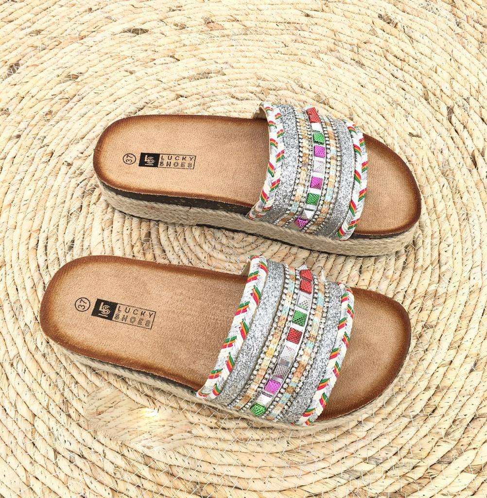Brittany Silver Slippers