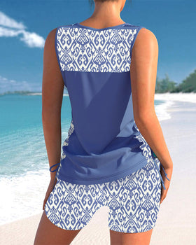 Lulu™ | Tankini met geometrische print en V-hals
