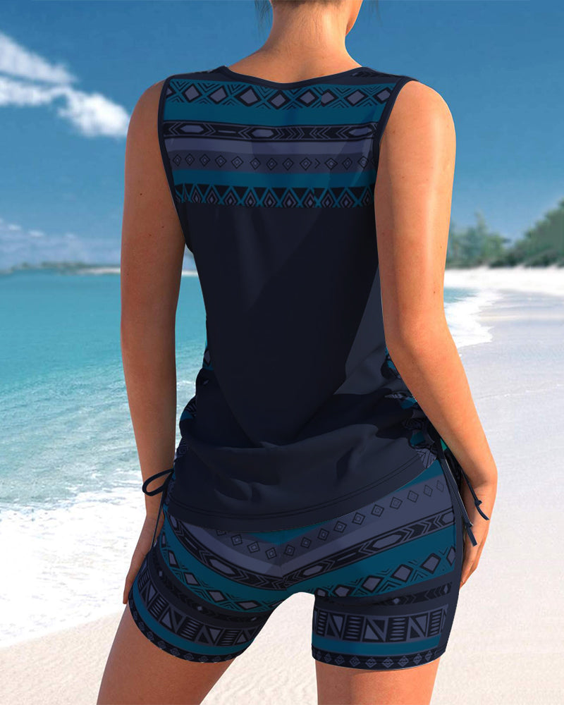 Lulu™ | Tankini met geometrische print en V-hals