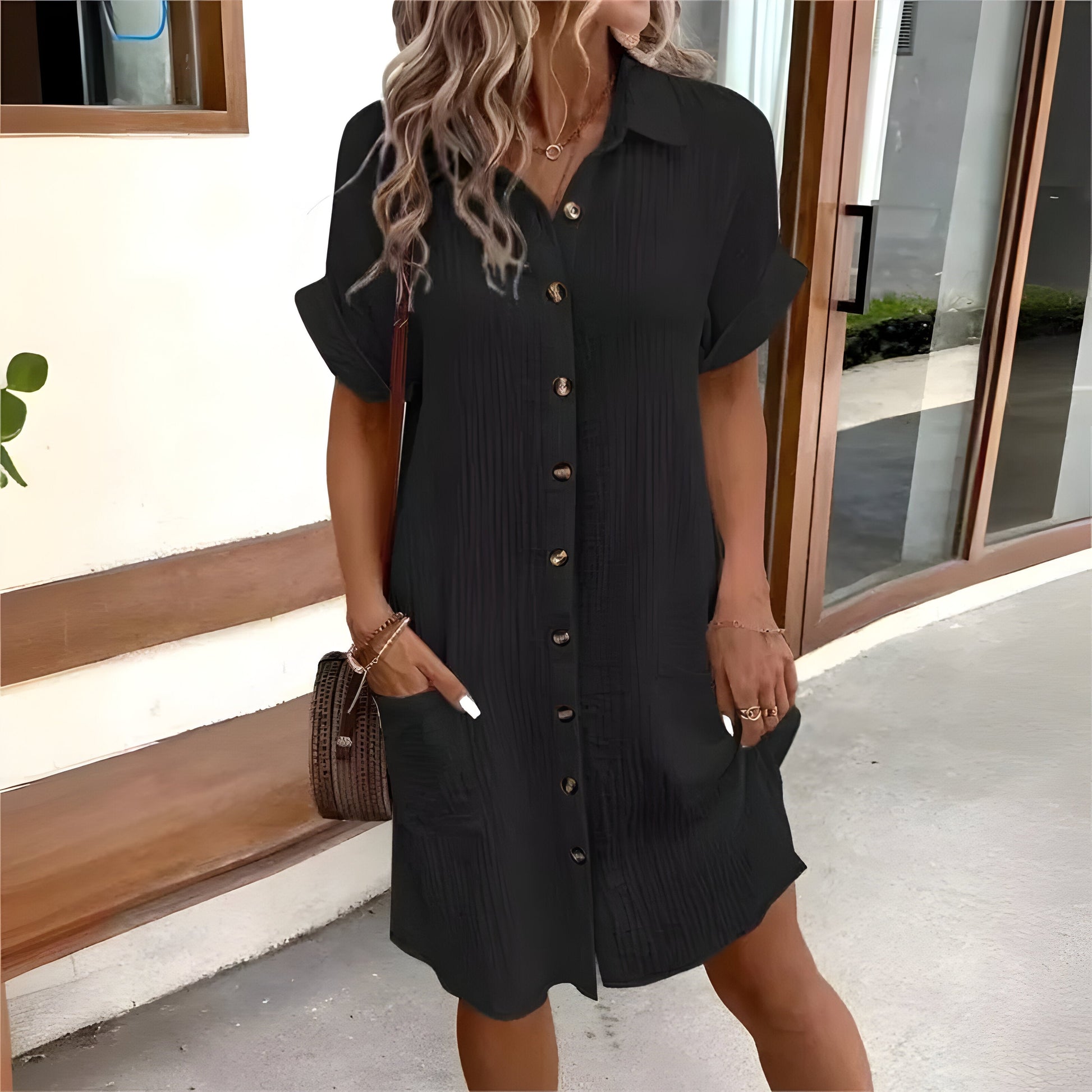 Carlijn™ | Katoenen Zomerjurk met Kraagje
