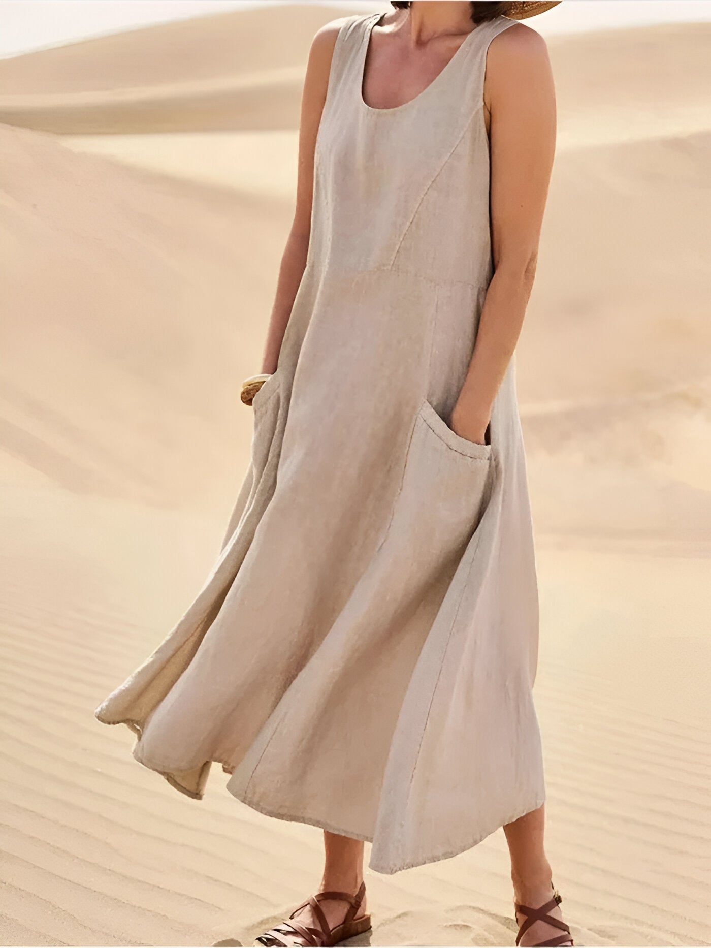 Isadora™ | Katoen-Linnen Zomerjurk met Zakken