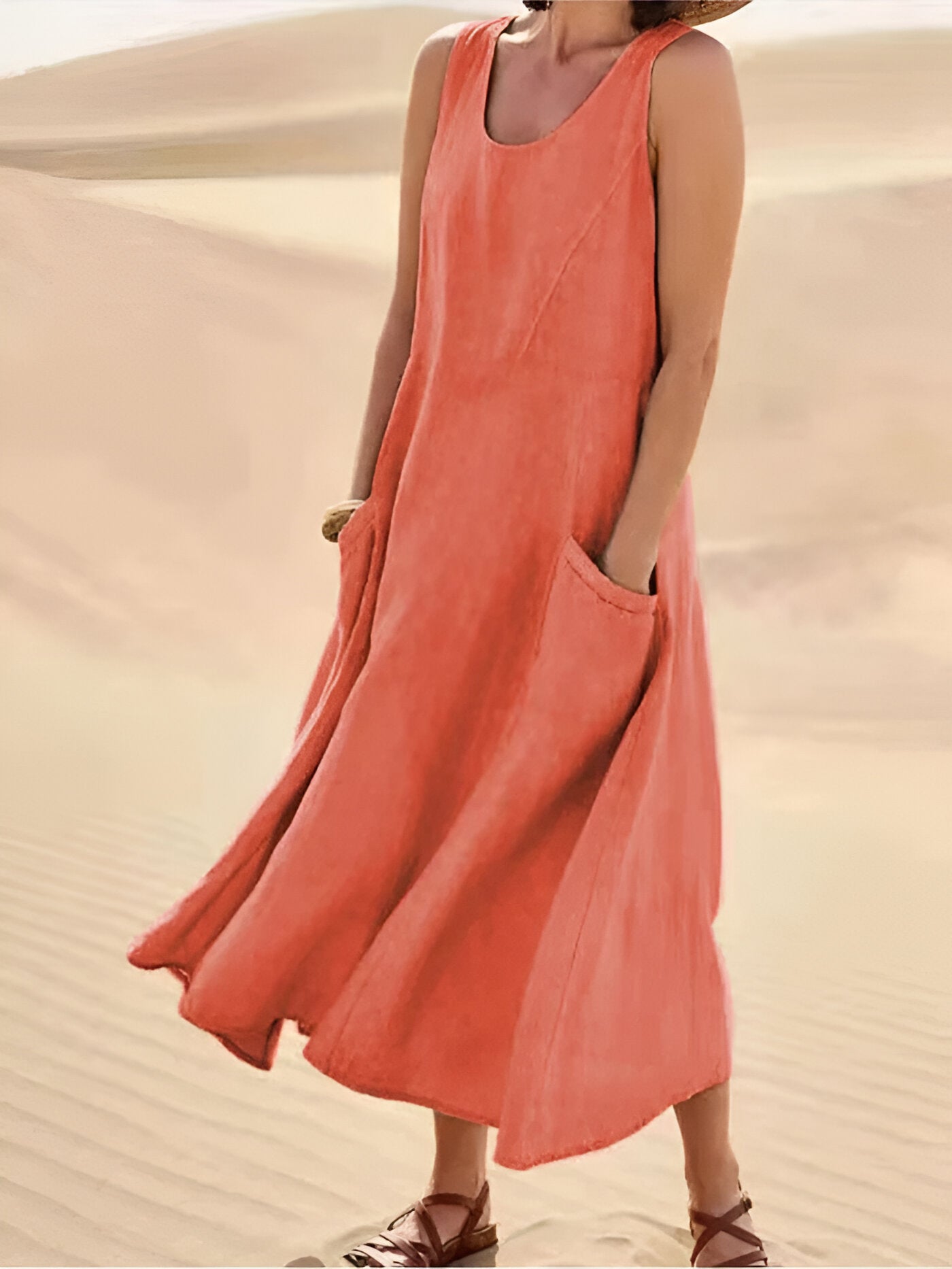 Isadora™ | Katoen-Linnen Zomerjurk met Zakken