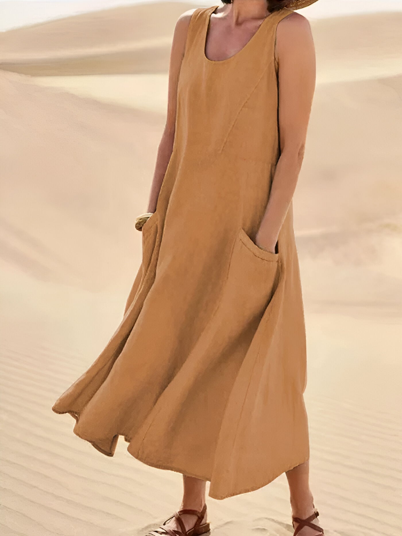 Isadora™ | Katoen-Linnen Zomerjurk met Zakken